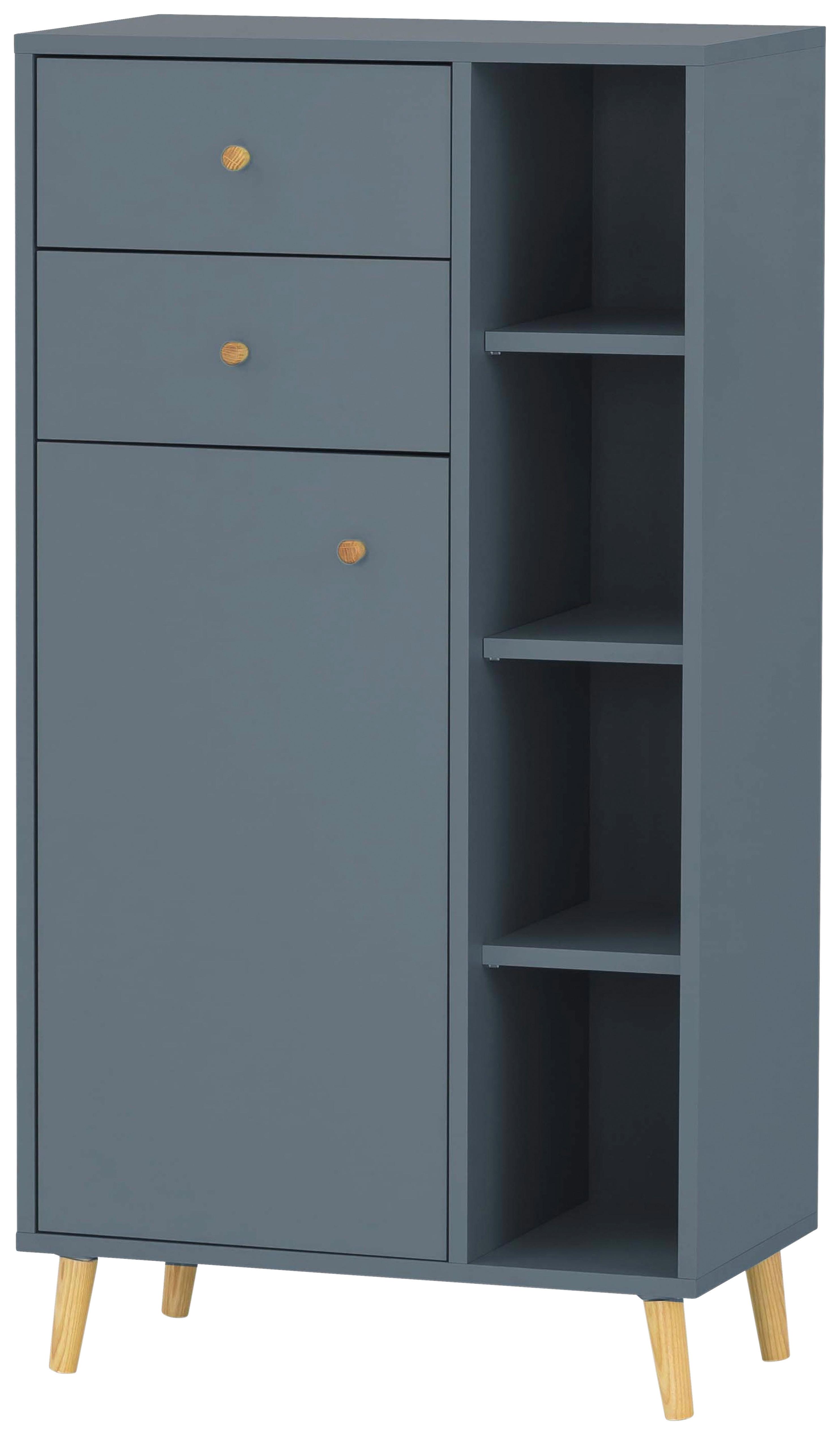 Visoka Komoda Bjarne, Barva Petroleja - modra/barve petroleja, Moderno, leseni material/les (60,2/113,4/33,1cm) - Stylife