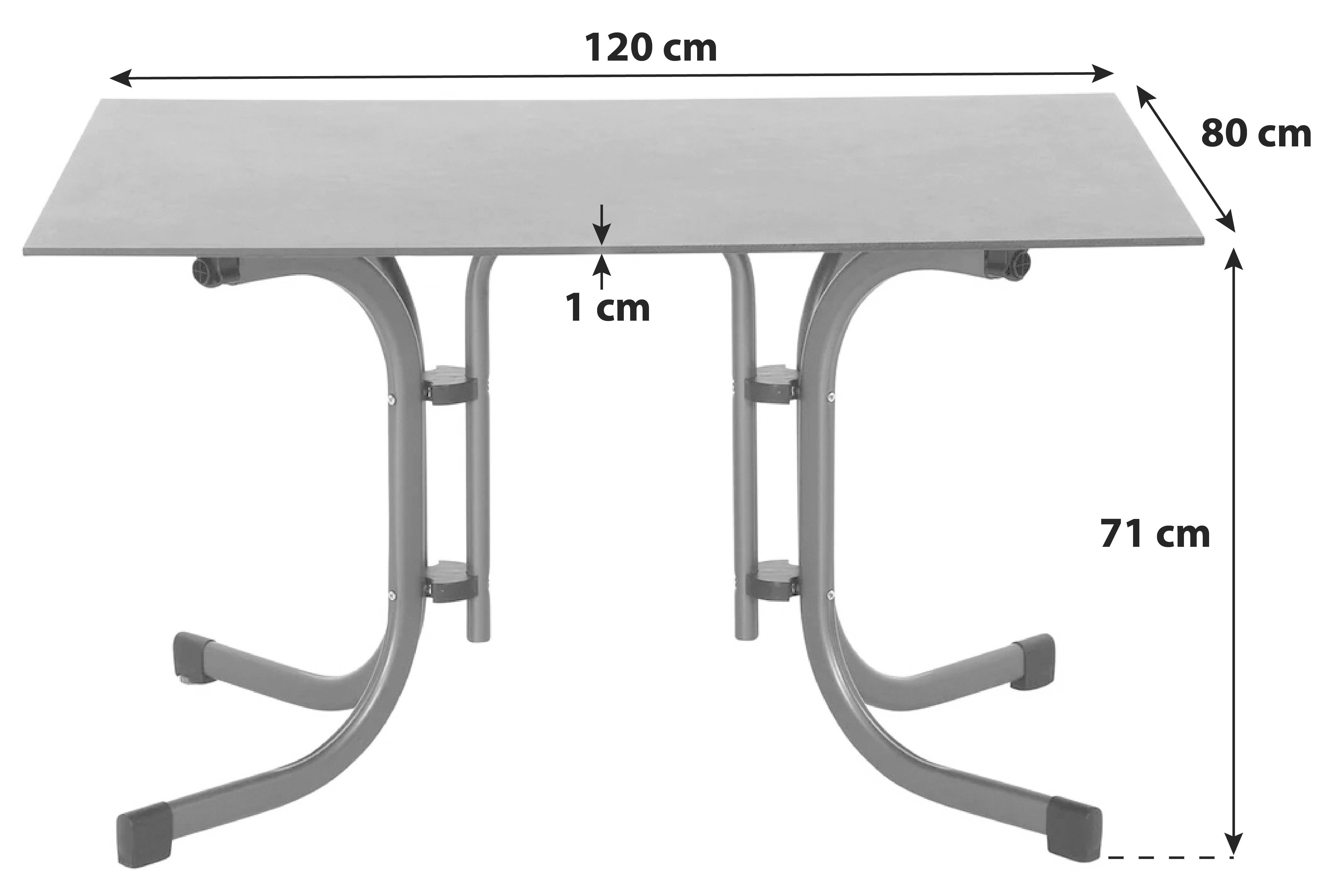 GARTENKLAPPTISCH K95702 - Anthrazit, KONVENTIONELL, Holzwerkstoff/Kunststoff (120/80/71cm) - Siena Garden