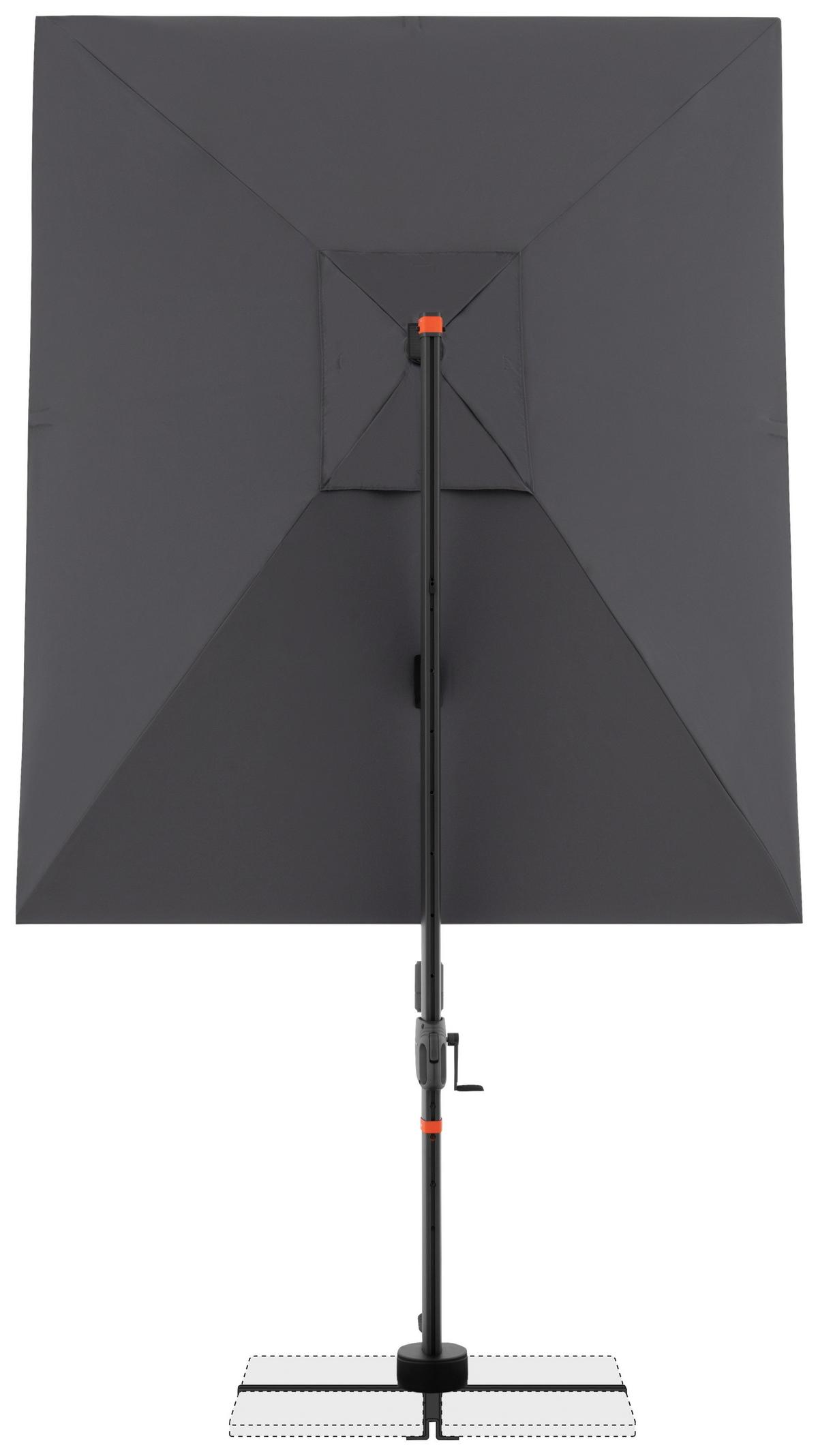 Ampelschirm Myzone LED Anthrazit ca. 300x220cm - Anthrazit, Basics, Textil/Metall (300/220cm) - Doppler