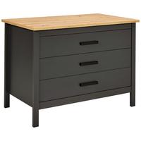 Kücheninsel Venet, Anthrazit/Artisan Eiche - Anthrazit/Schwarz, ROMANTIK / LANDHAUS, Holzwerkstoff/Metall (124/91/75cm) - Mömax