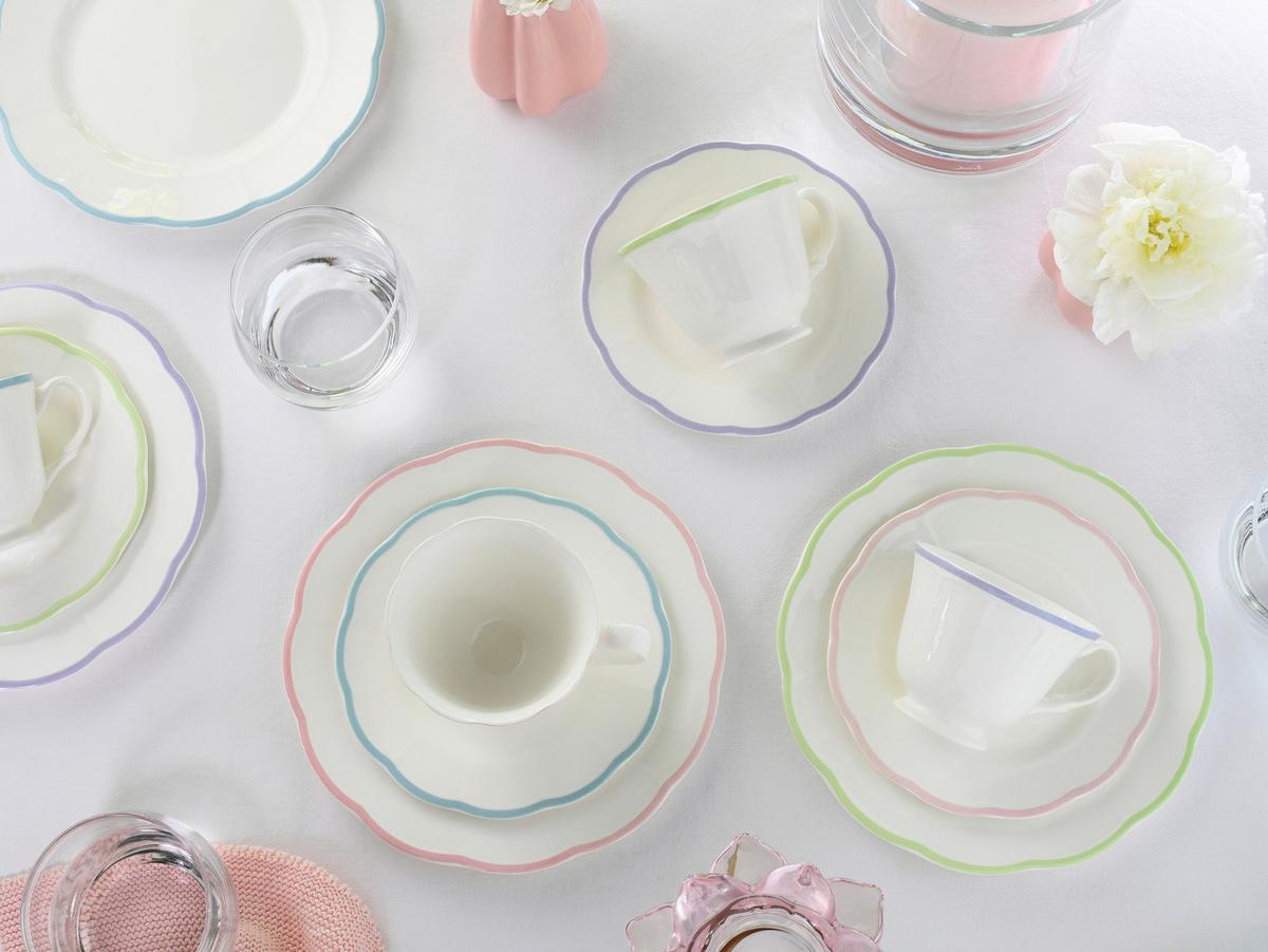 Servis Za Kavu Florine 12/1 - svijetlo ružičasta/boje limete, Basics, keramika - Creatable