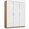 Ormar S Klasičnim Vratima Berlin - hrast Artisan/bijela visoki sjaj, Moderno, drvni materijal/plastika (136/197/54cm) - Modern Living