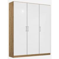 Ormar S Klasičnim Vratima Berlin - hrast Artisan/bijela visoki sjaj, Moderno, drvni materijal/plastika (136/197/54cm) - Modern Living
