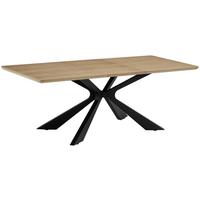 Raztegljiva Miza Lulea, Barva Hrasta, Črna, 160-210x90 - črna/barve hrasta, Moderno, kovina/leseni material (160-210/90/76cm) - P & B