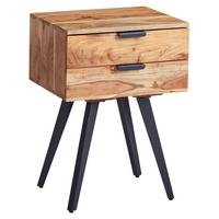 Nočna Omarica Wohnling - siva/barve akacije, Moderno, kovina/les (47/65/35cm) - MID.YOU