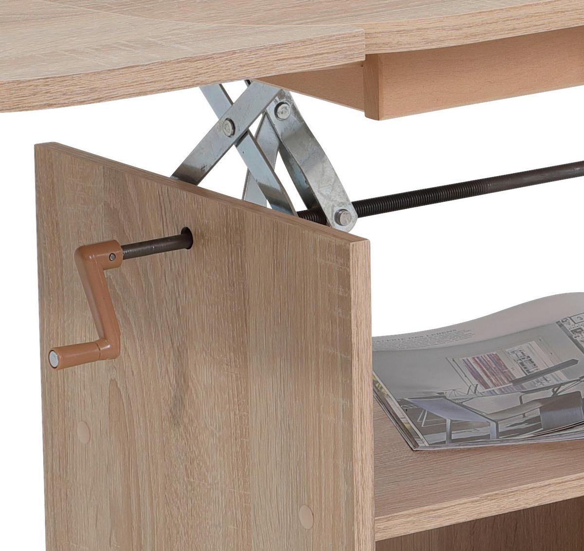 Couchtisch ausziehbar Babsi Eiche Dekor - Sonoma Eiche, MODERN, Holzwerkstoff/Kunststoff (107-157/67/53-63cm) - MID.YOU