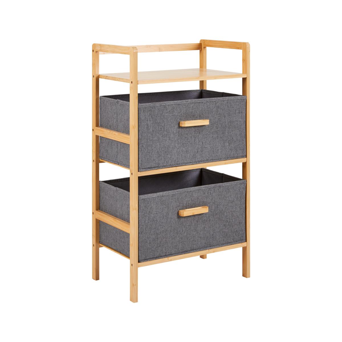 Tárolópolc Aaliyah - sötétszürke, Modern, textil/fa (42,5/27/76cm) - Bessagi Home