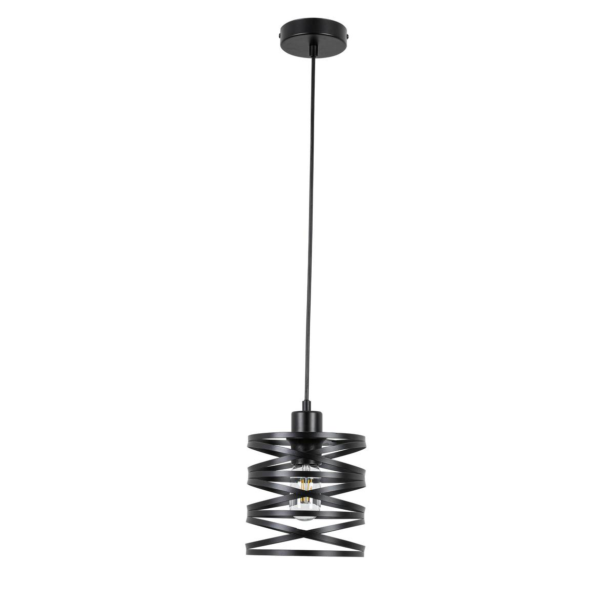 Hängeleuchte Esila Schwarz max. 40 Watt - Schwarz, MODERN, Kunststoff/Metall (17/120cm) - Mömax