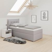 Boxbett Polo Grau ca. 90x200 cm mit Topper - Schwarz/Grau, MODERN, Holz/Kunststoff (90/200cm) - Bessagi Home