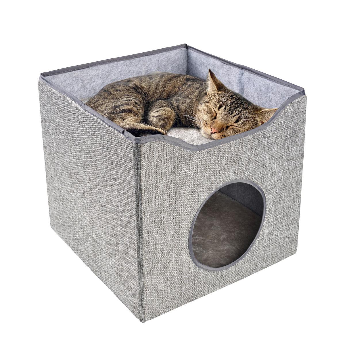 Katzensofa Meow Grau - Grau, KONVENTIONELL, Holzwerkstoff/Kunststoff (40/40/37cm) - Mömax
