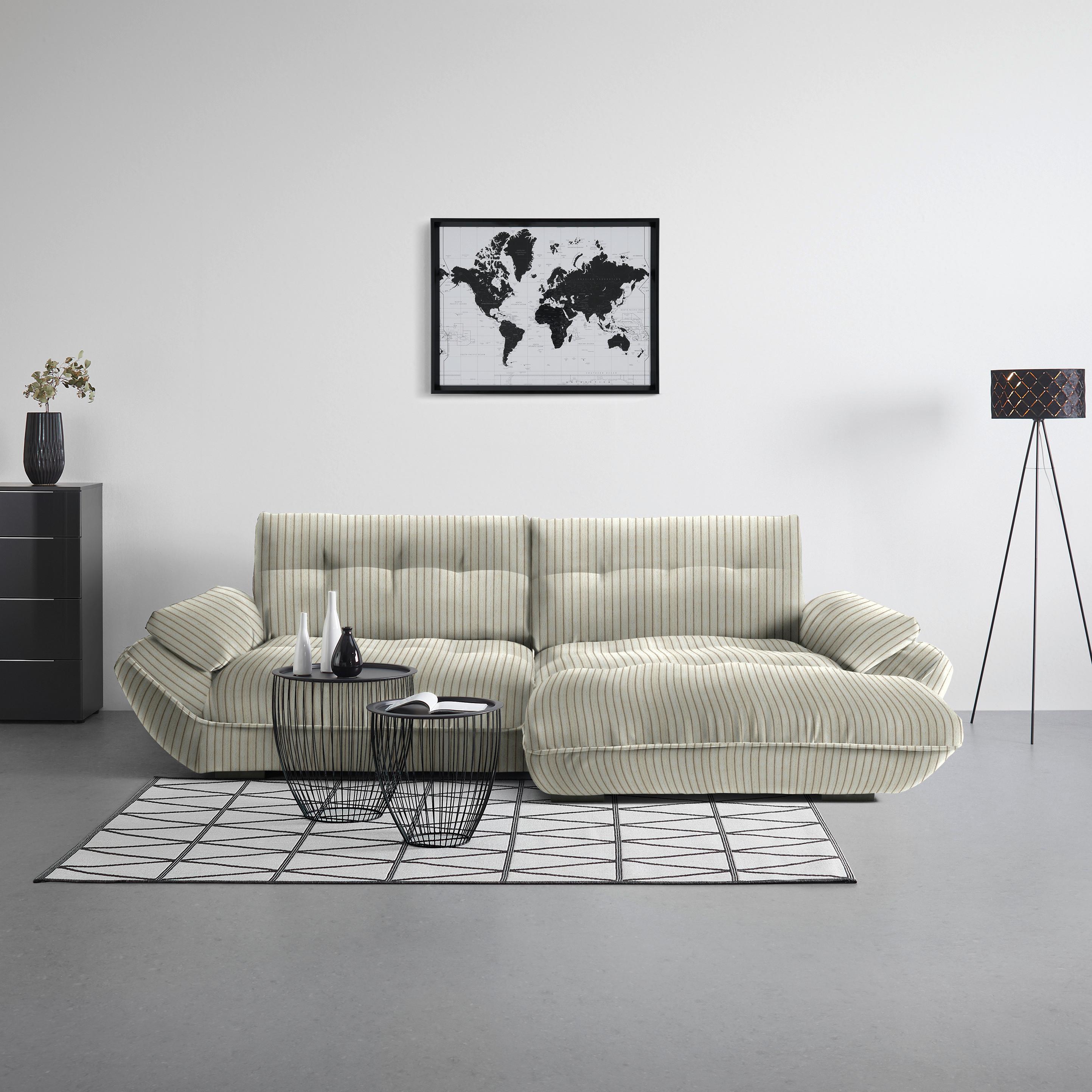 Wohnlandschaft Vivo Creme - Creme/Schwarz, MODERN, Kunststoff/Textil (317/63/179cm) - Premium Living