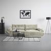 Wohnlandschaft Vivo Creme - Creme/Schwarz, MODERN, Kunststoff/Textil (317/63/179cm) - Premium Living