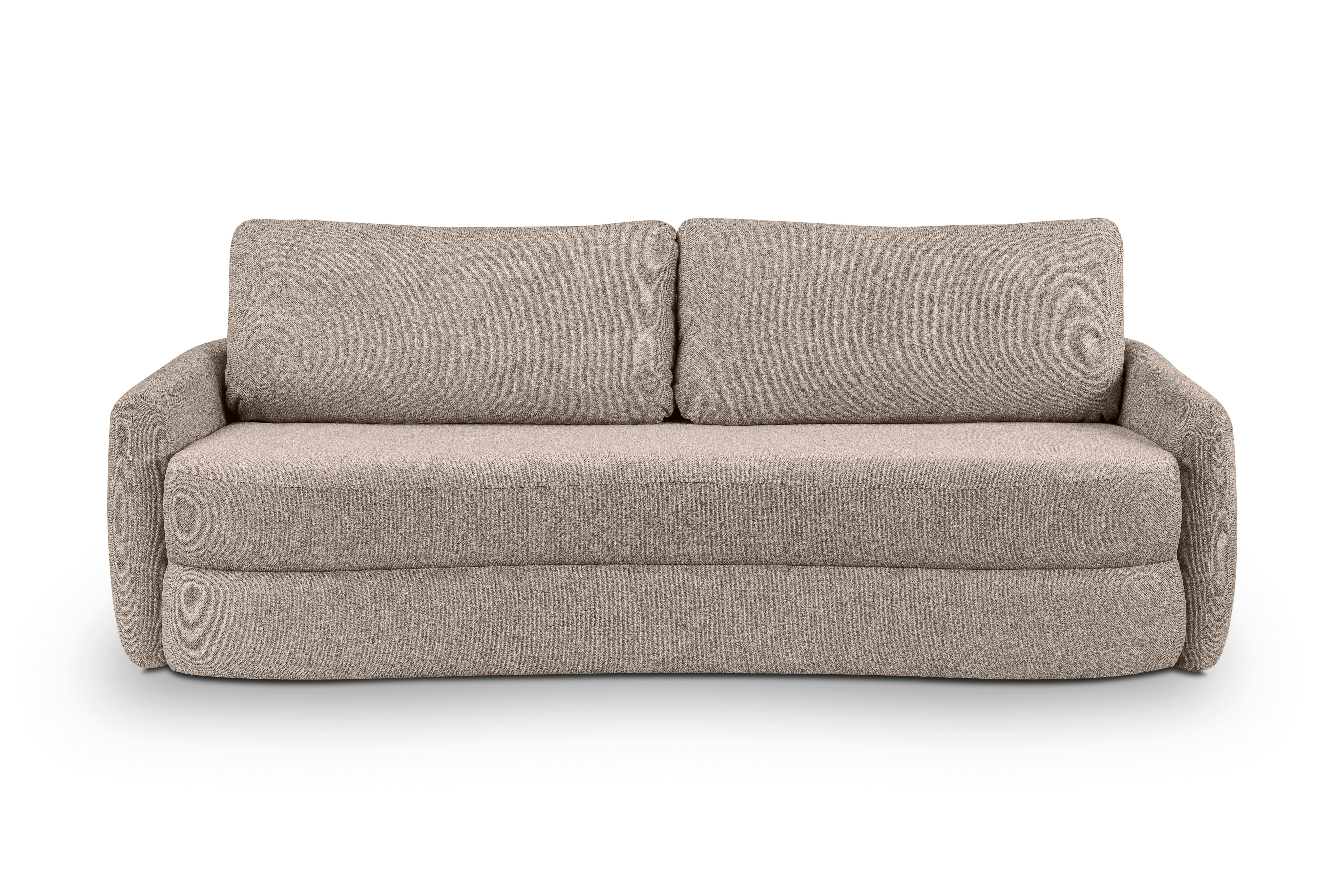 Schlafsofa Diana Beige - Beige/Schwarz, Basics, Holz/Kunststoff (231/93/108cm) - MID.YOU