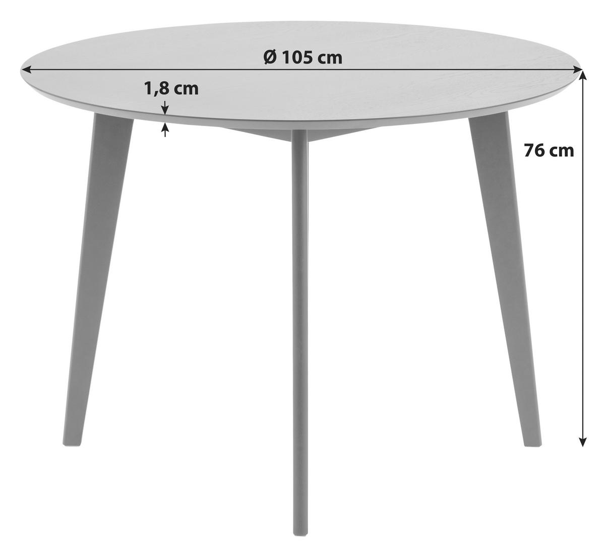 Étkezőasztal Roxby - fekete, Modern, fa (105/105/76cm) - MID.YOU