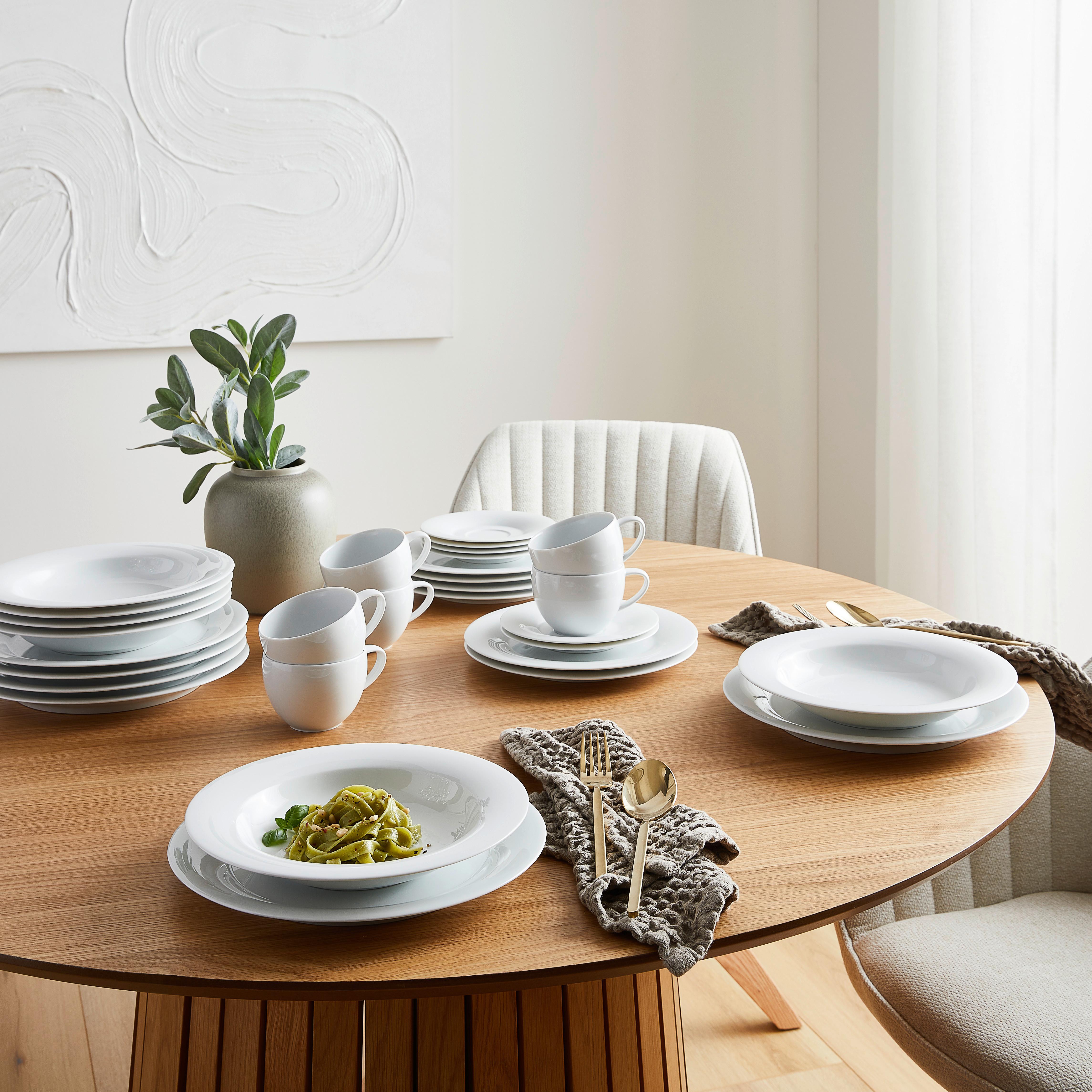 SERWIS OBIADOWO-ŚNIADANIOWY YONO NOVO ROSENTHAL - biały, Basics, ceramika (40/40/30cm) - Rosenthal