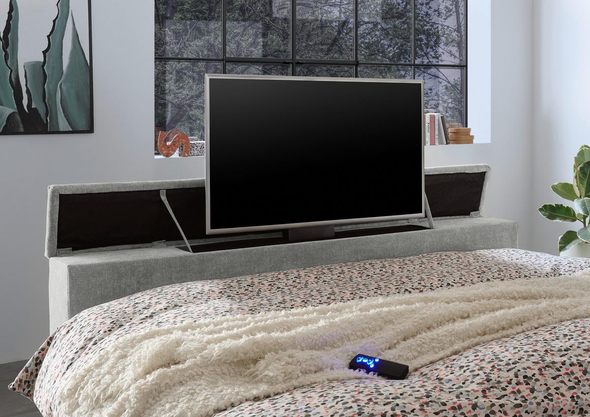 Boxspringbett Denver Schlamm ca. 180x200 cm mit Topper - Schlammfarben, KONVENTIONELL, Textil (180/200cm) - Carryhome