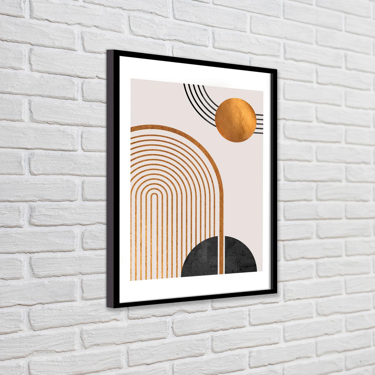 Bild Vous I ca. 30x40cm - Beige/Goldfarben, Holzwerkstoff/Papier (30/40cm) - Modern Living