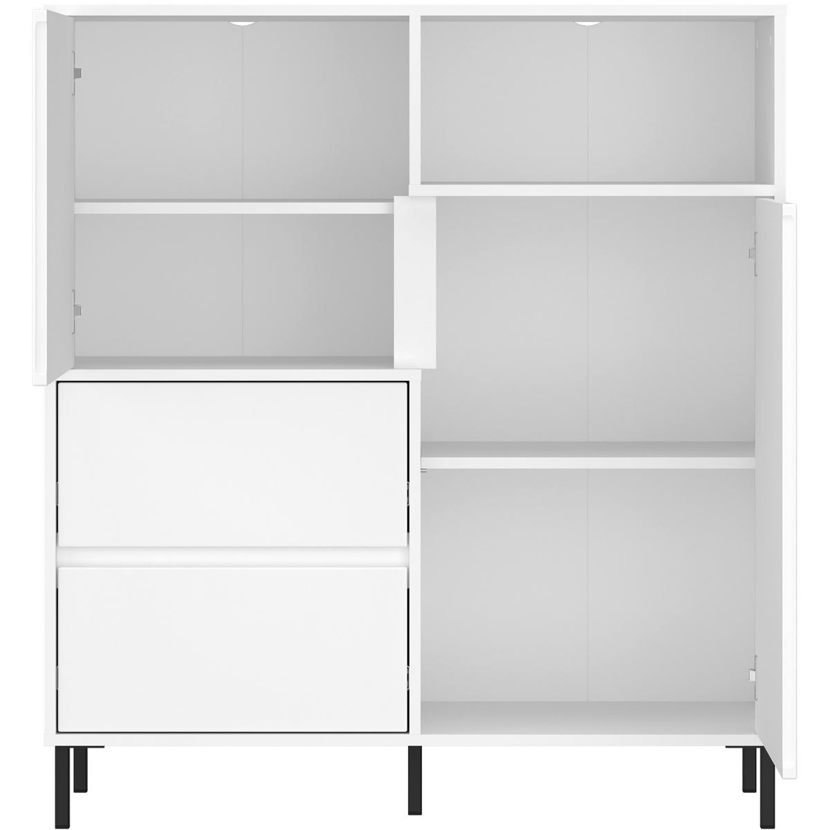 Komoda Avenale, Bela - črna/bela, Trend, kovina/leseni material (105,4/117,2/40cm)