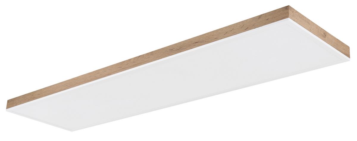 Stropna Led-svetilka Doro, S Sijalko - bela/temno rjava, Natur, kovina/umetna masa (120/30/7,5cm) - Globo
