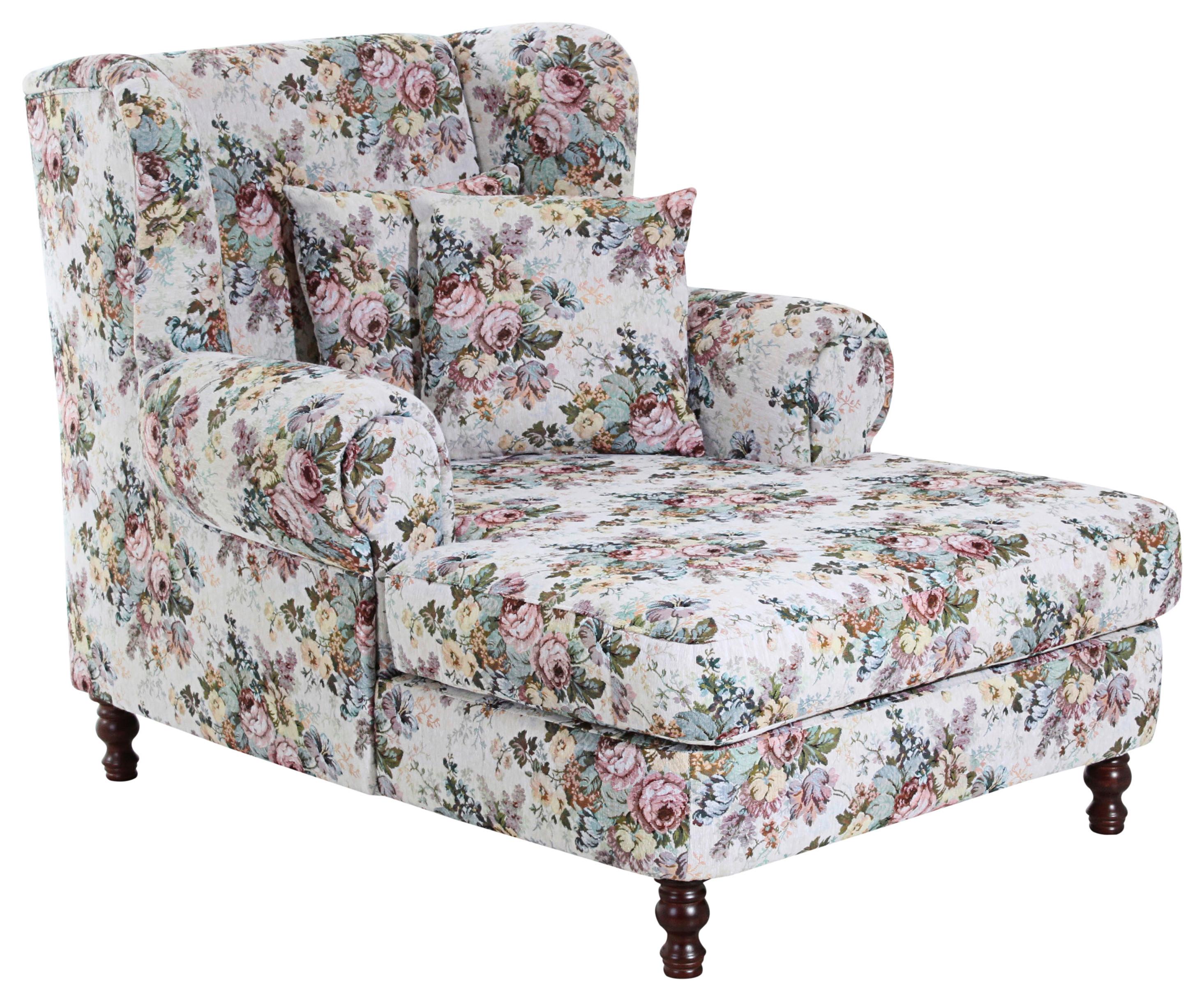 XXL-Sessel Mareille Weiß - Nussbaumfarben/Rosa, Design, Holz/Textil (103/103/149cm) - Max Winzer