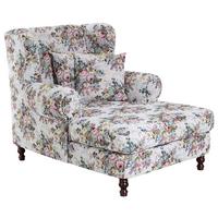 XXL-Sessel Mareille Weiß - Nussbaumfarben/Rosa, Design, Holz/Textil (103/103/149cm) - Max Winzer