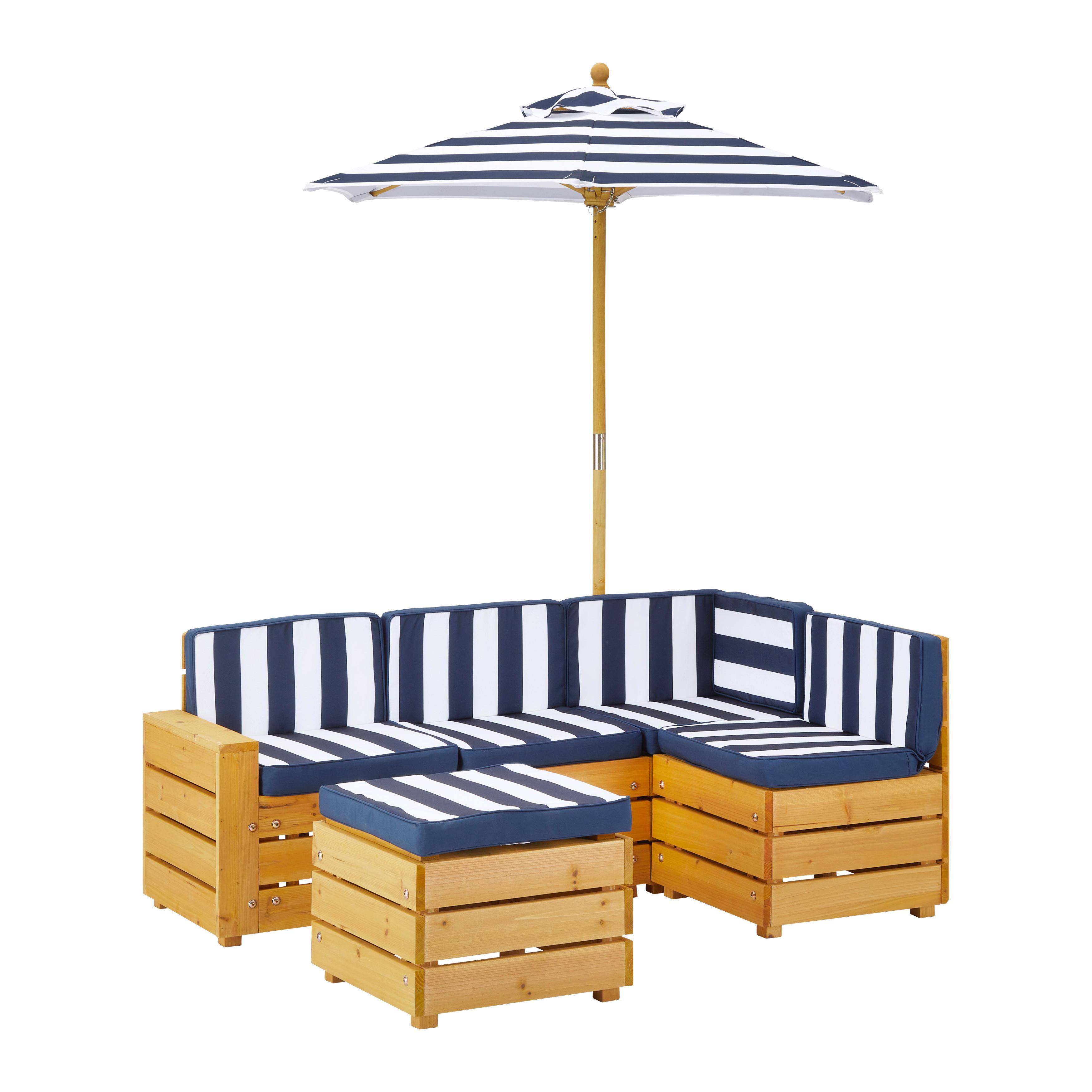 Kindergartenset Daisy Blau/ Weiß Tanne/Textil - Blau/Weiß, MODERN, Holz/Textil (116/47,5/73,5cm) - Bessagi Kids