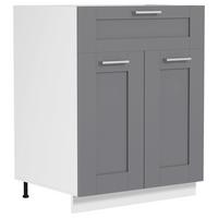 Kuhinjska Spodnja Omarica Colura, Bela, Antracit, Š 60cm - srebrne barve/bela, Trend, umetna masa/leseni material (60/82/46cm) - MID.YOU