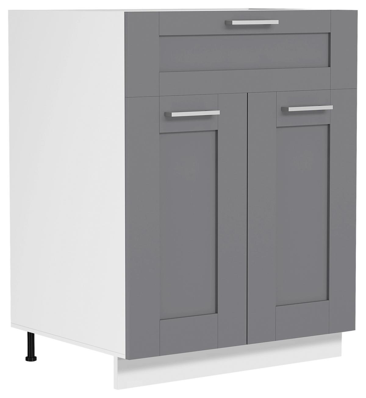 Kuhinjska Spodnja Omarica Colura, Bela, Antracit, Š 60cm - srebrne barve/bela, Trend, umetna masa/leseni material (60/82/46cm) - MID.YOU