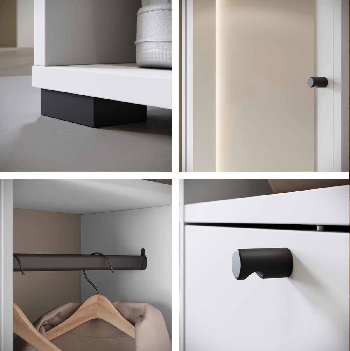 Garderobe Dino ca. 90x190 cm Weiß - Weiß, Trend, Holzwerkstoff (90/190/33cm) - MID.YOU
