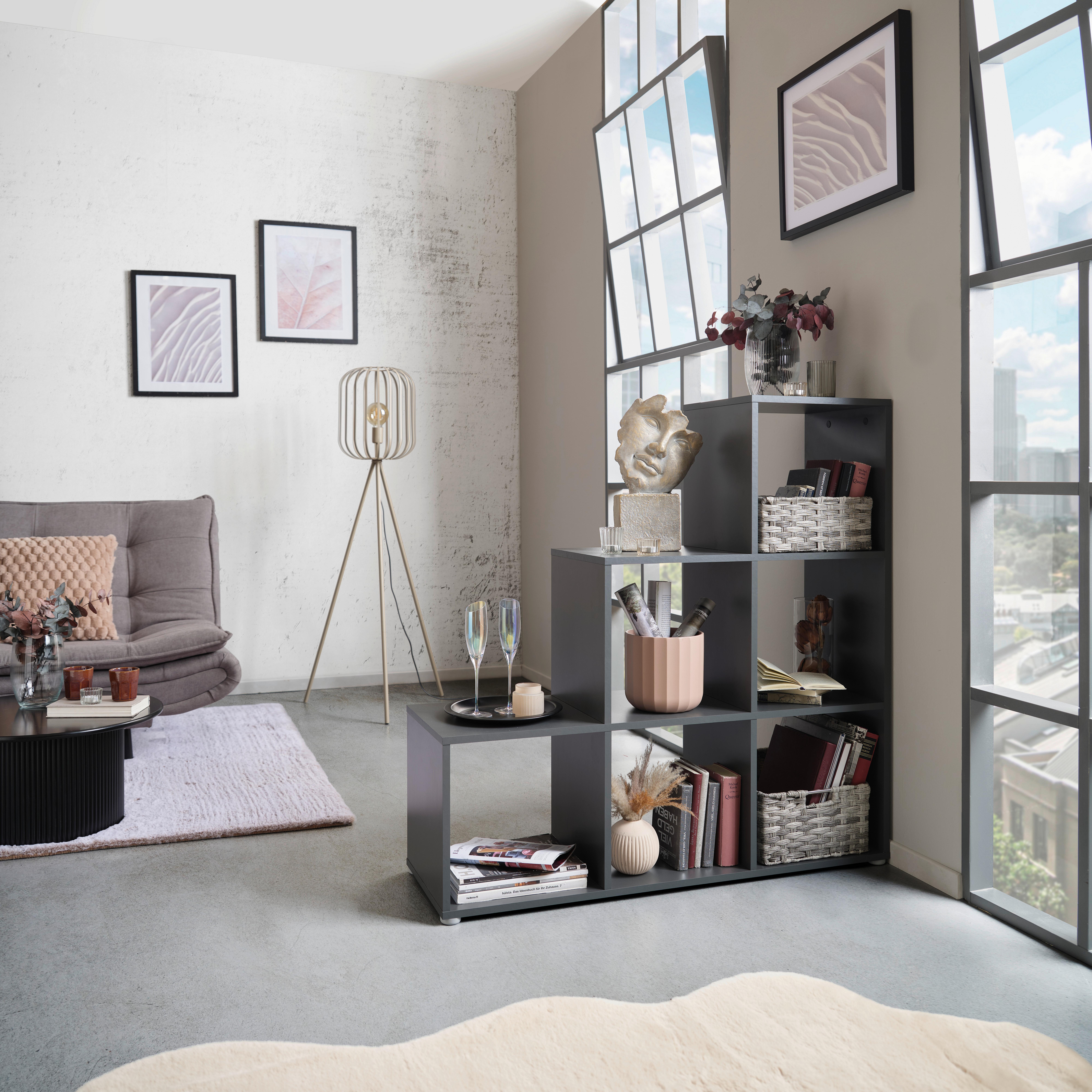Separator de cameră PISA 3 - antracit, Modern, material pe bază de lemn (112/113/35cm) - Modern Living