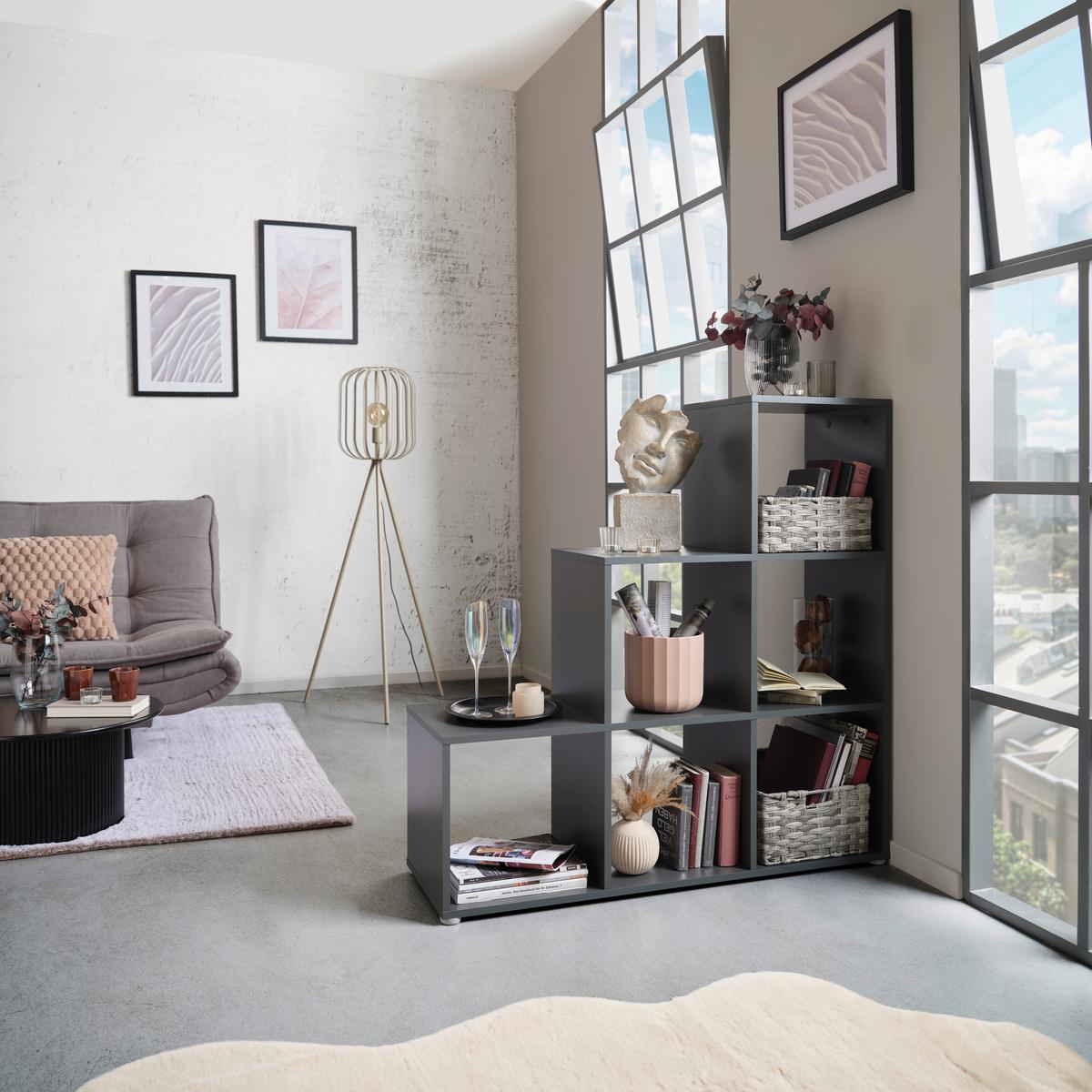 Separator de cameră PISA 3 - antracit, Modern, material pe bază de lemn (112/113/35cm) - Modern Living
