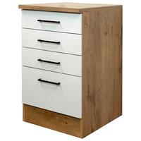 Spodnja Omarica S Predali Avila, Magnolija, Barva Hrasta - magnolija/črna, Konvencionalno, kovina/leseni material (50/85/57cm) - FlexWell