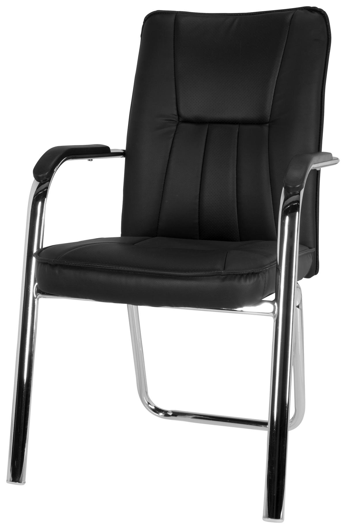 Konferenčni Stol Banda V, Črna - barve kroma/črna, Moderno, kovina/tekstil (55/94/44cm) - MID.YOU