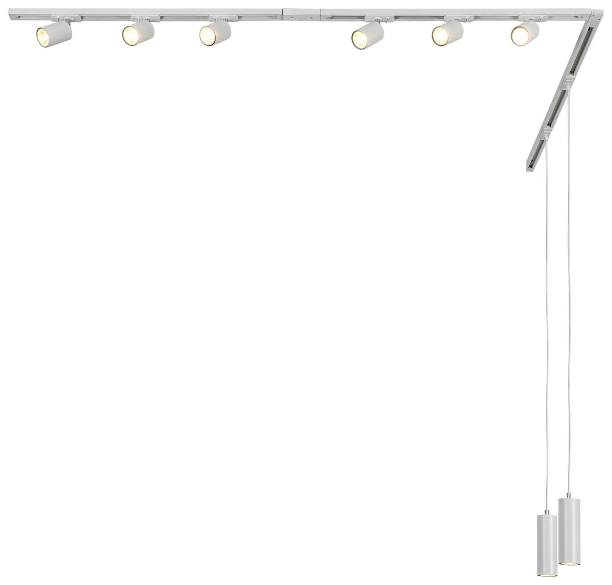 SYSTEM SZYNOWY BINE - biały/kolor chromowy, Trend, tworzywo sztuczne/metal (262cm) - Novel