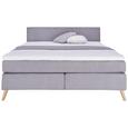 Boxspringbett Grau 180x200cm - Eichefarben/Grau, MODERN, Karton/Holz (206/180/100cm) - Modern Living