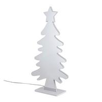 Led-dekoleuchte Tanne Weiss/chromfarben - Chromfarben/Weiss, Design, Kunststoff (31,5/12/60cm) - Mömax