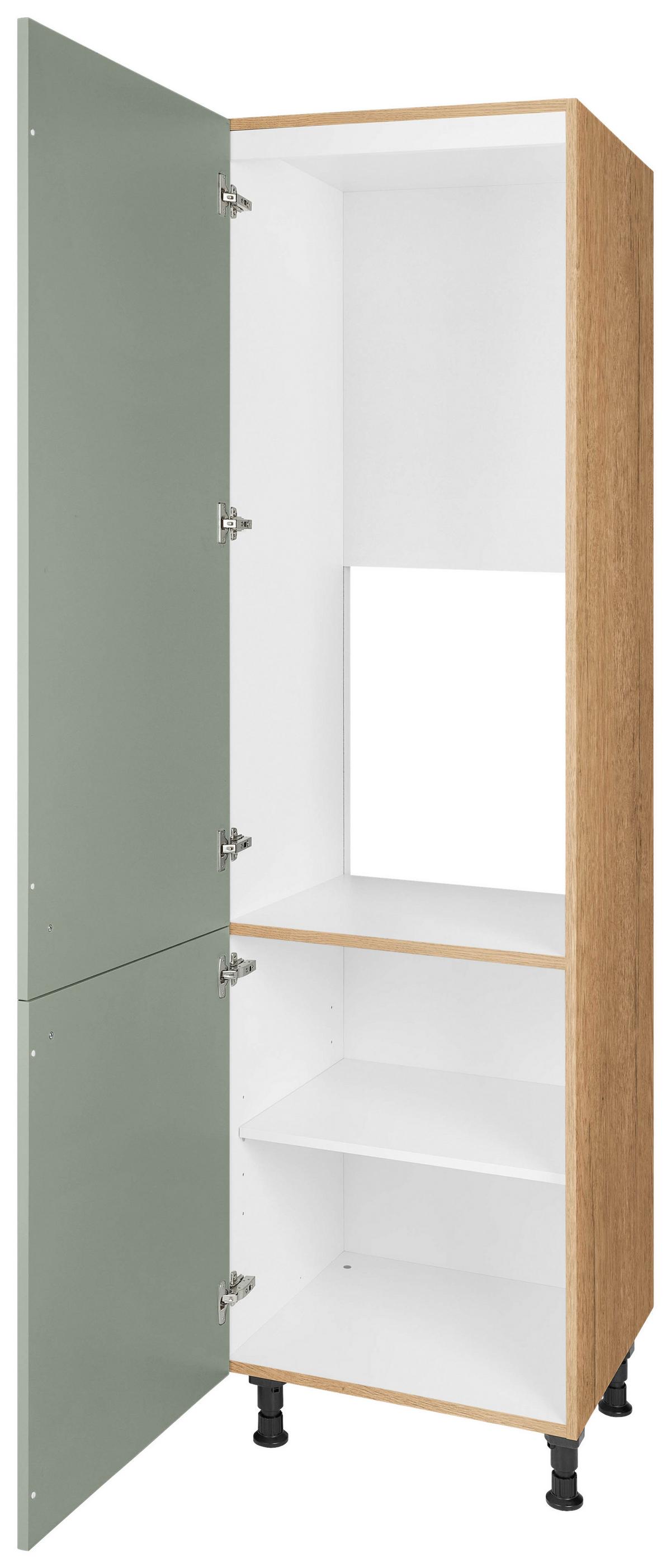 Geräteumbauschrank Cascada Grün - Eichefarben/Schwarz, MODERN, Holzwerkstoff/Metall (60/216,6/58cm) - Nobilia