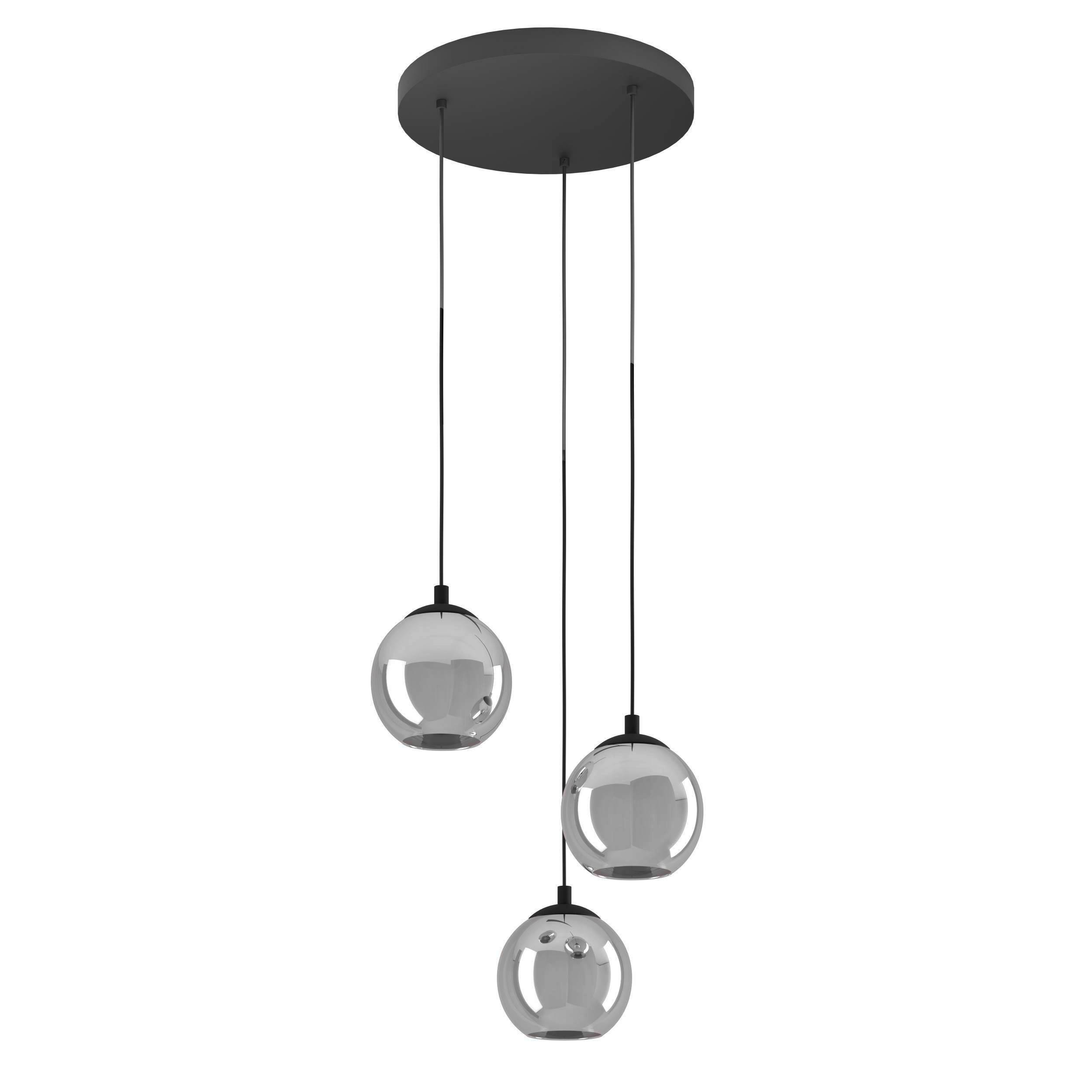 Hängeleuchte 98653 Ariscani - Schwarz, Trend, Glas/Metall (42,5/110cm) - Eglo