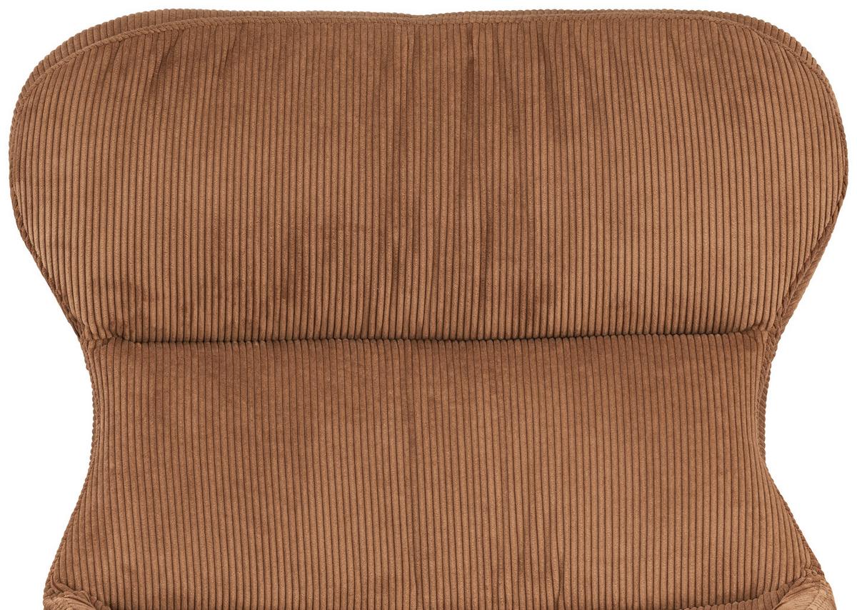 Set S Foteljem Tabbe, Oranžna, Žamet - črna/barve bakra, Moderno, kovina/tekstil (76/110/88,5cm) - Modern Living
