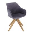 Armlehnstuhl Grau - Eichefarben/Grau, Holz/Textil (60/83/65cm) - PREMIUM LIVING