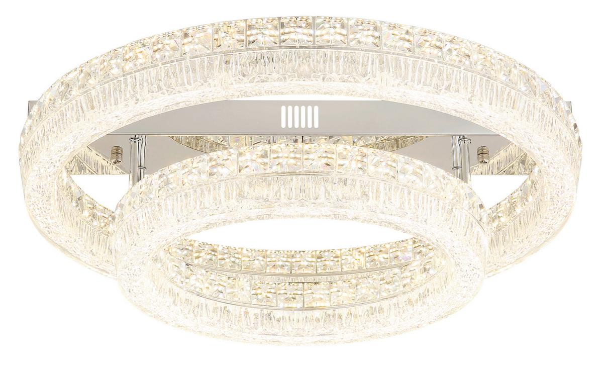 Led Stropna Svjetiljka Laurel - prozirno/boje kroma, Konvencionalno, staklo/metal (60/19,5cm) - Globo