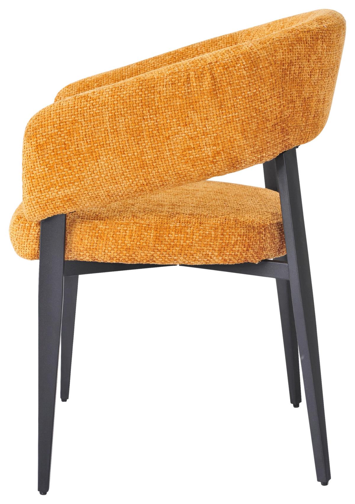 Stolica Astra - curry žuta/crna, Moderno, metal/tekstil (59,5/83/58,5cm) - Premium Living