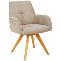 KRZESŁO Z PODŁOKIETNIKAMI PISA - kolor dębowy/taupe, Konventionell, drewno/tkanina (62/87,5/68,5cm) - Linea Natura