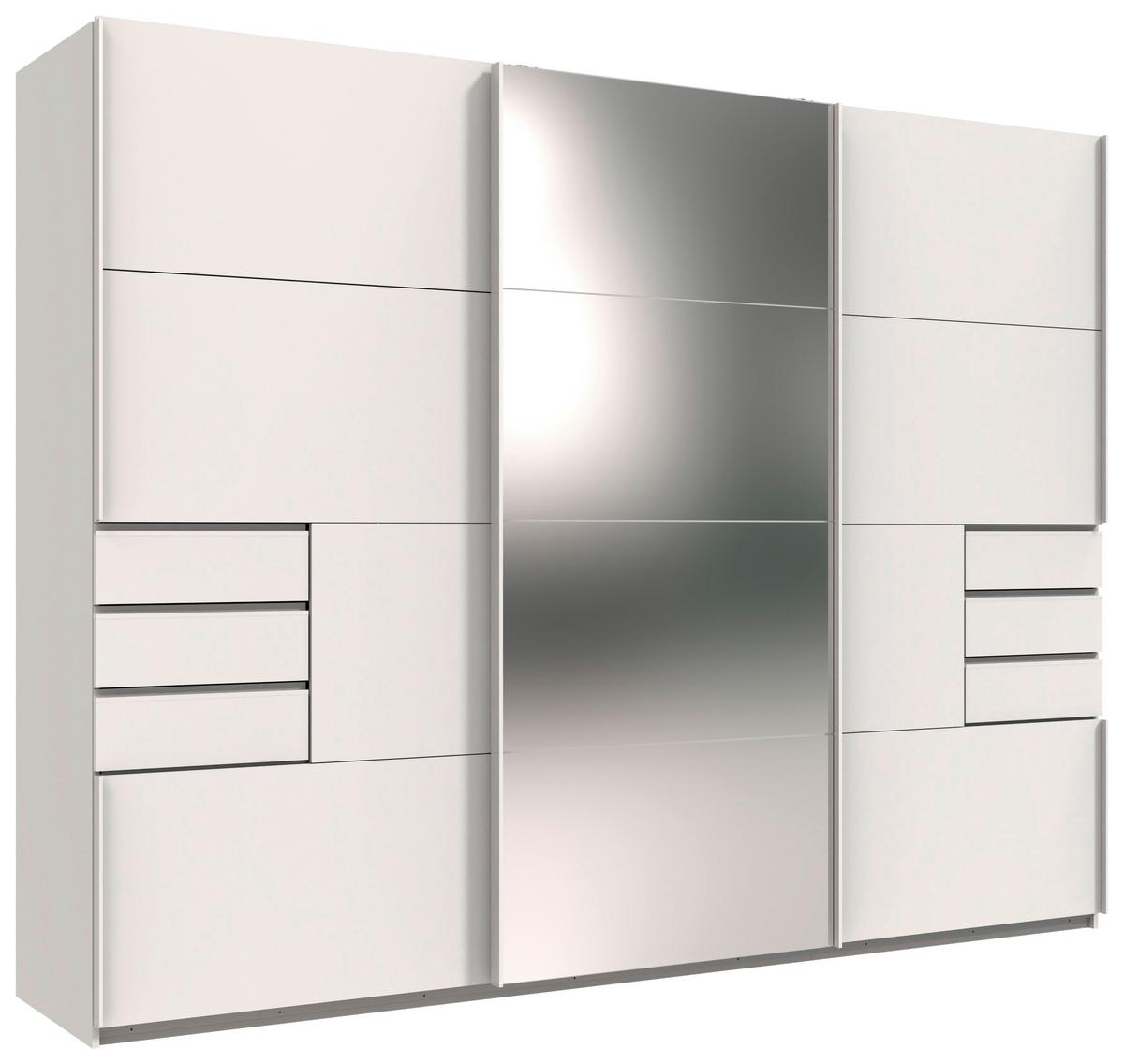 Ormar S Kliznim Vratima Saigon - bijela/srebrne boje, Konvencionalno, staklo/drvni materijal (270/208/64cm) - Premium Living