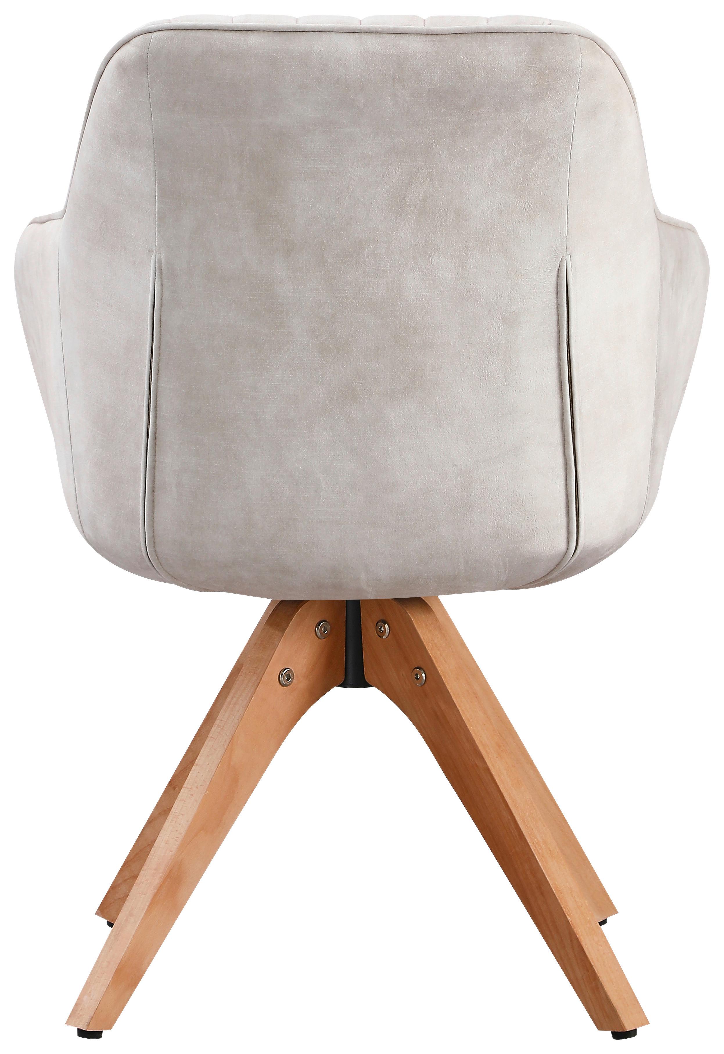STOL MED ARMSTÖD RELAX -BASED- - beige/bokfärgad, Modern, trä/textil (60/82/61cm) - Mömax