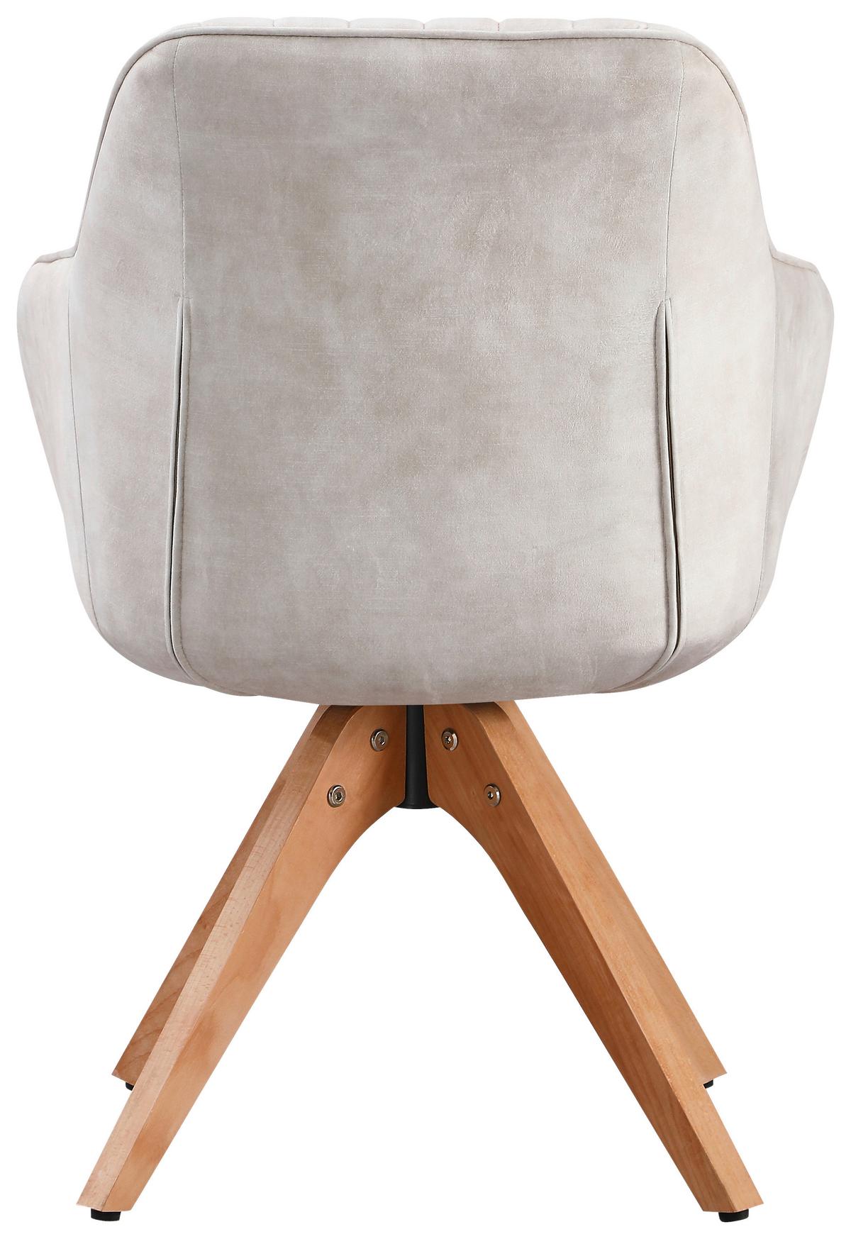 Armlehnstuhl Relax Beige/Buchefarben - Beige/Buchefarben, MODERN, Holz/Textil (60/82/61cm) - Mömax