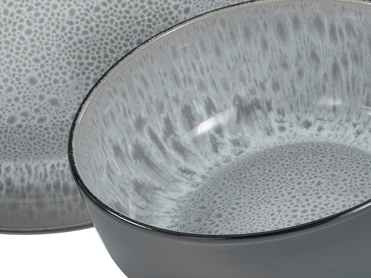 Kombinirani Servis Nordic Fjord Frost, 16-Delni - črna/svetlo siva, Basics, keramika - Creatable