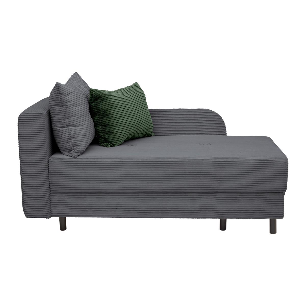 Liege Nova Dunkelgrau - Dunkelgrau/Schwarz, MODERN, Holz/Textil (85/62/145cm) - Mömax