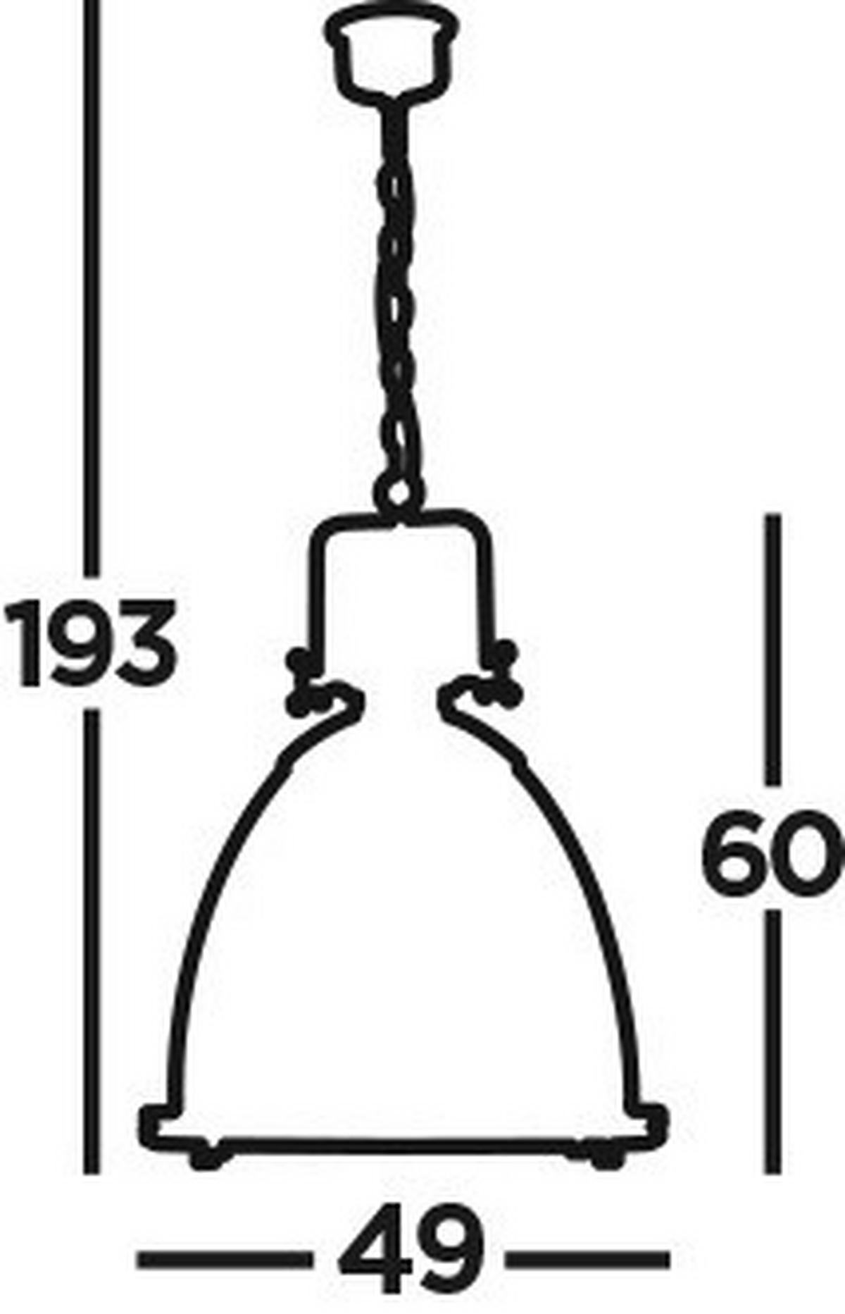 Függeszték Industrial Pendant 6659 - sárgarézszínű, Basics, üveg/fém (49/60cm)