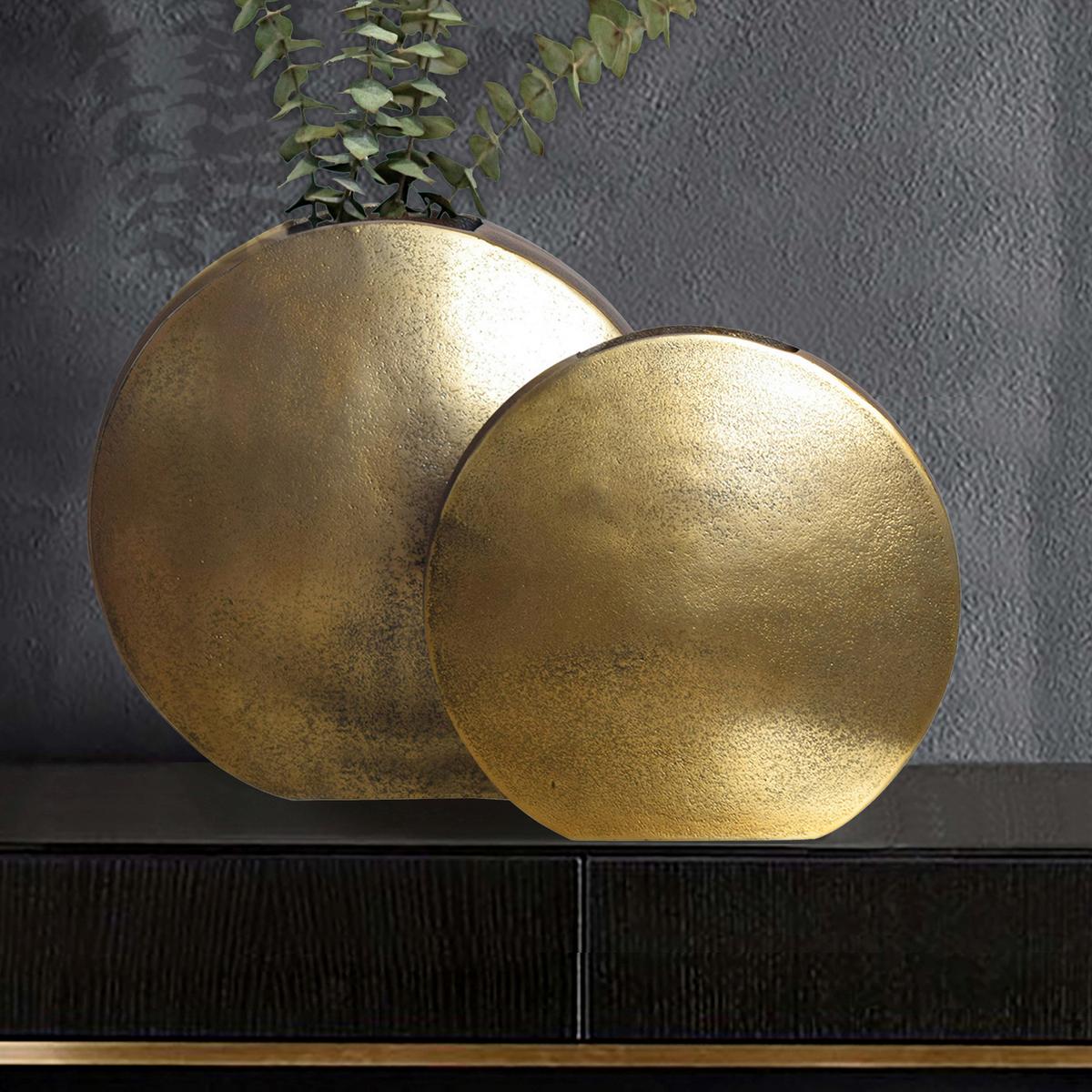 DEKOVASE DEKOVASE 2ER SET GOLD - Goldfarben, Design, Metall (35/34/13,5cm) - Livetastic